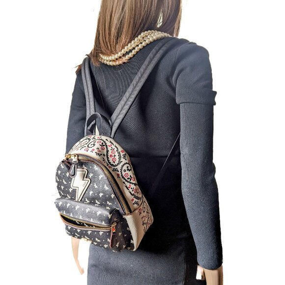 COACH Mini Charlie Backpack In Butterfly Print Thunder - Picture 2 of 16